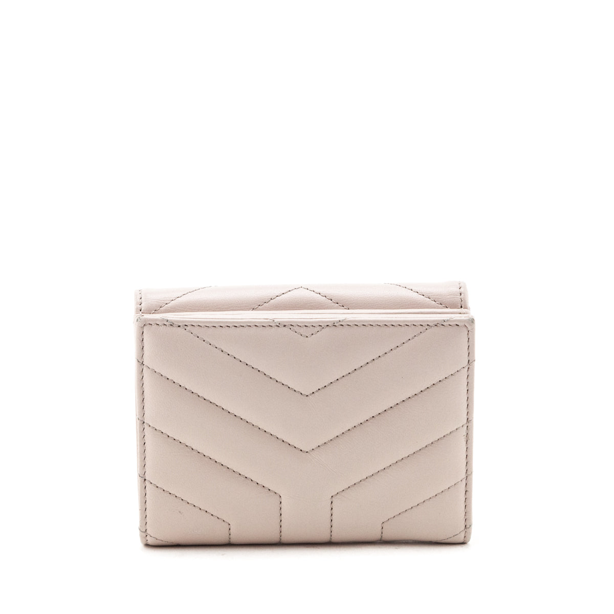 Luxury Saint Laurent Trending 2026 Marble Pink Matelasse "Y" Lambskin Loulou Compact Wallet