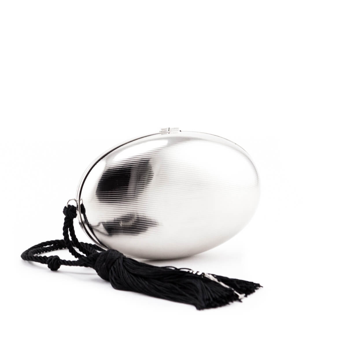 Luxury Saint Laurent Trending 2026 Silver Brass Oval Logo Minaudiere
