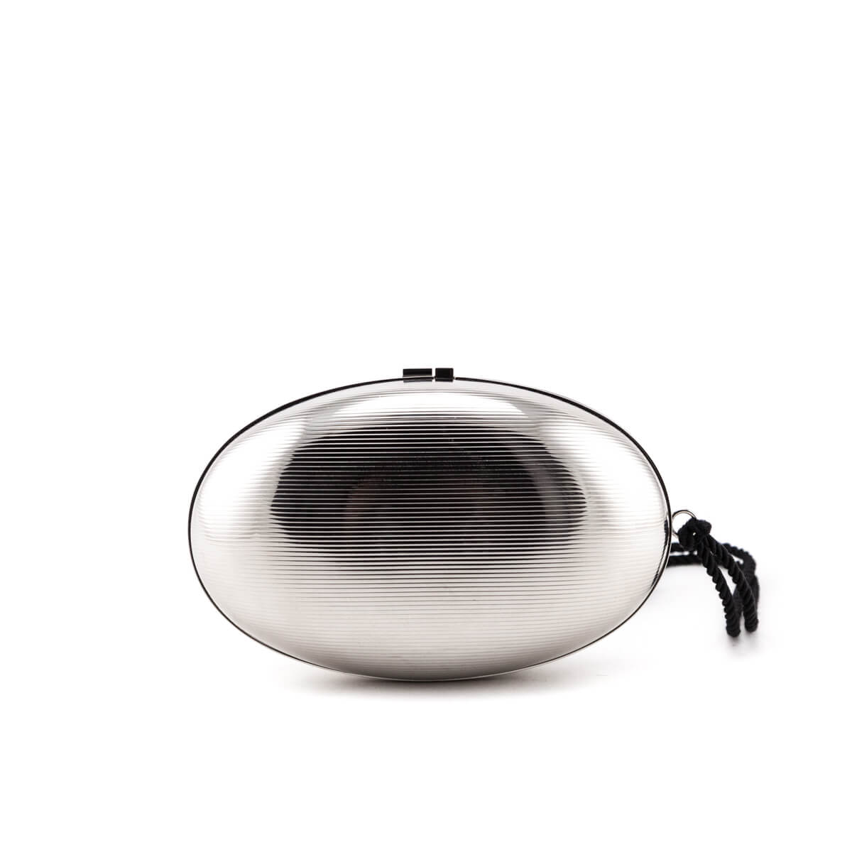 Luxury Saint Laurent Trending 2026 Silver Brass Oval Logo Minaudiere