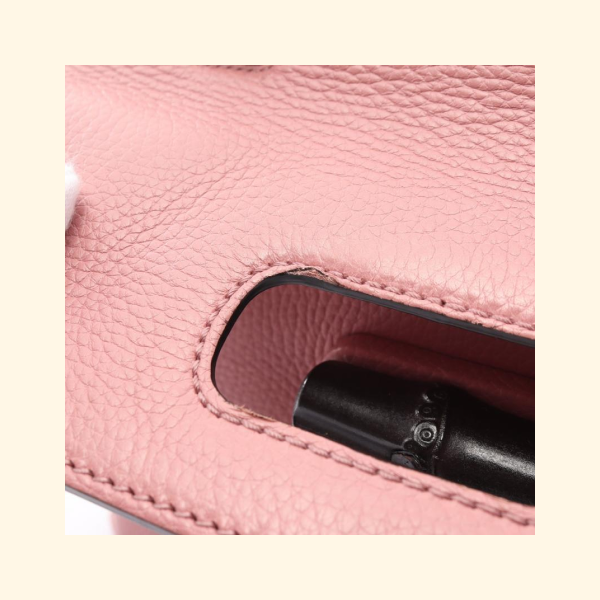 Gucci Bamboo Pink Leather Handbag