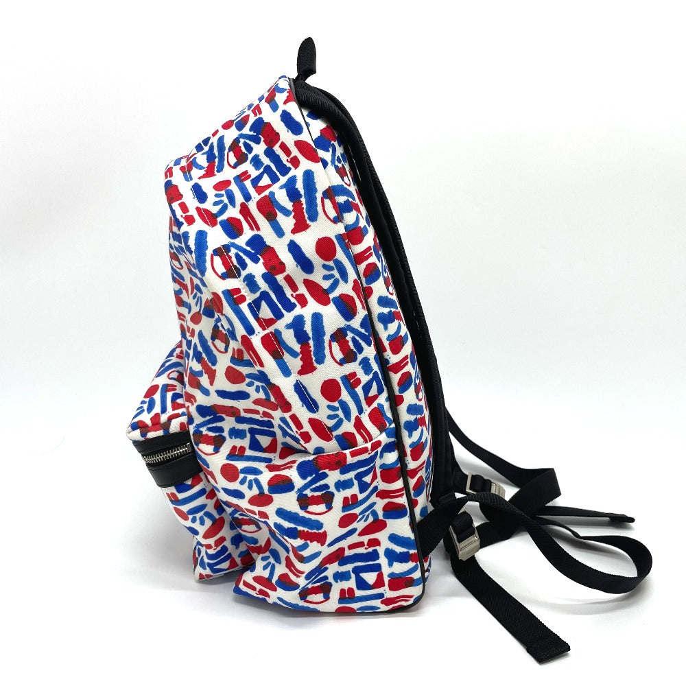 SAINT LAURENT PARIS Backpack 326865 Leather / canvas White / red / blue Multi total pattern Backpack mens