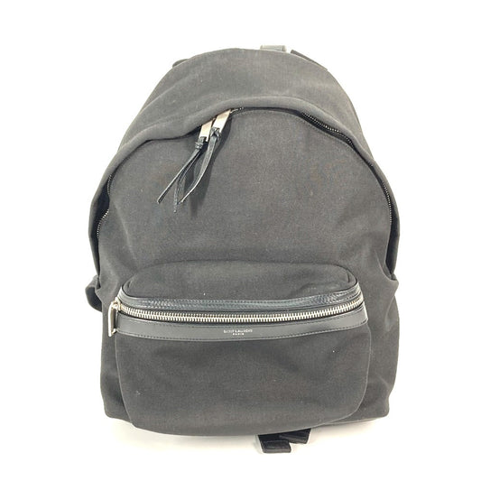 SAINT LAURENT PARIS Backpack 650617 Leather / canvas black Bag logo mens