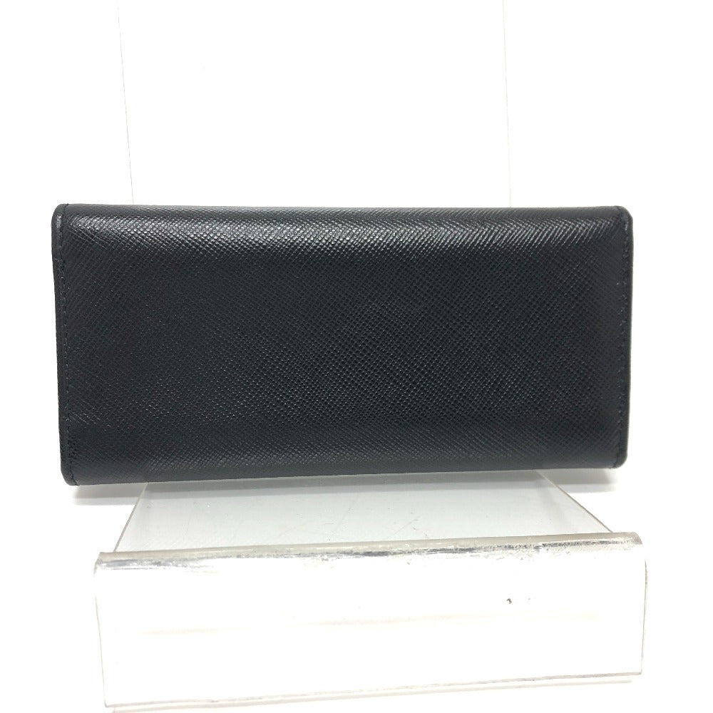 PRADA Key case Key holder M26U saffiano leather black Triangle Plate Women