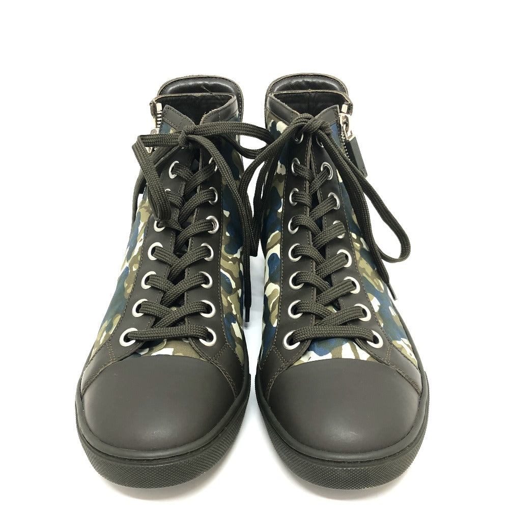 LOUIS VUITTON sneakers Nylon / leather khaki Zip-up Line mens 6