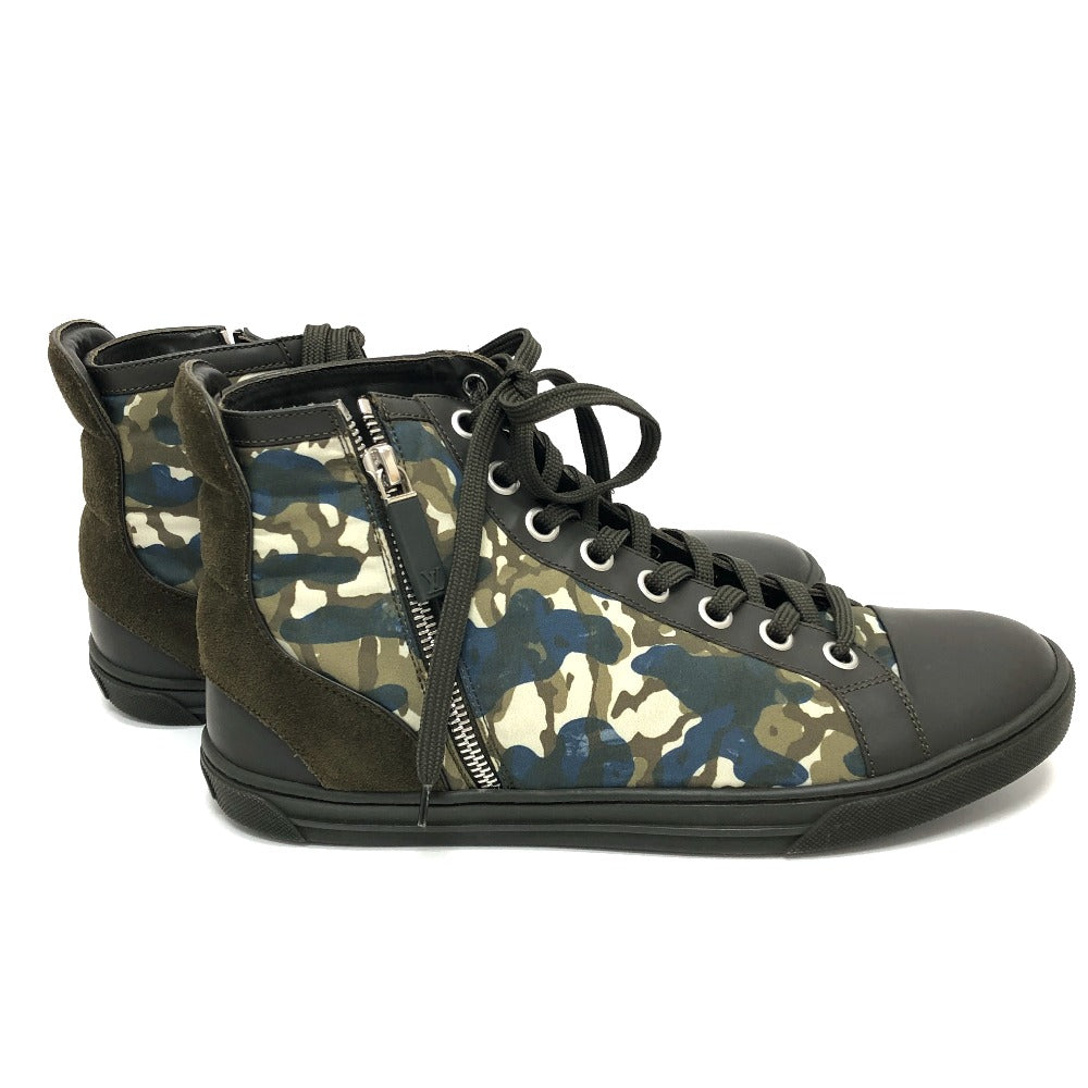LOUIS VUITTON sneakers Nylon / leather khaki Zip-up Line mens 6
