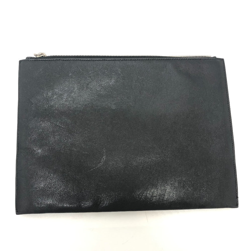 SAINT LAURENT Clutch bag leather black Star patch Women