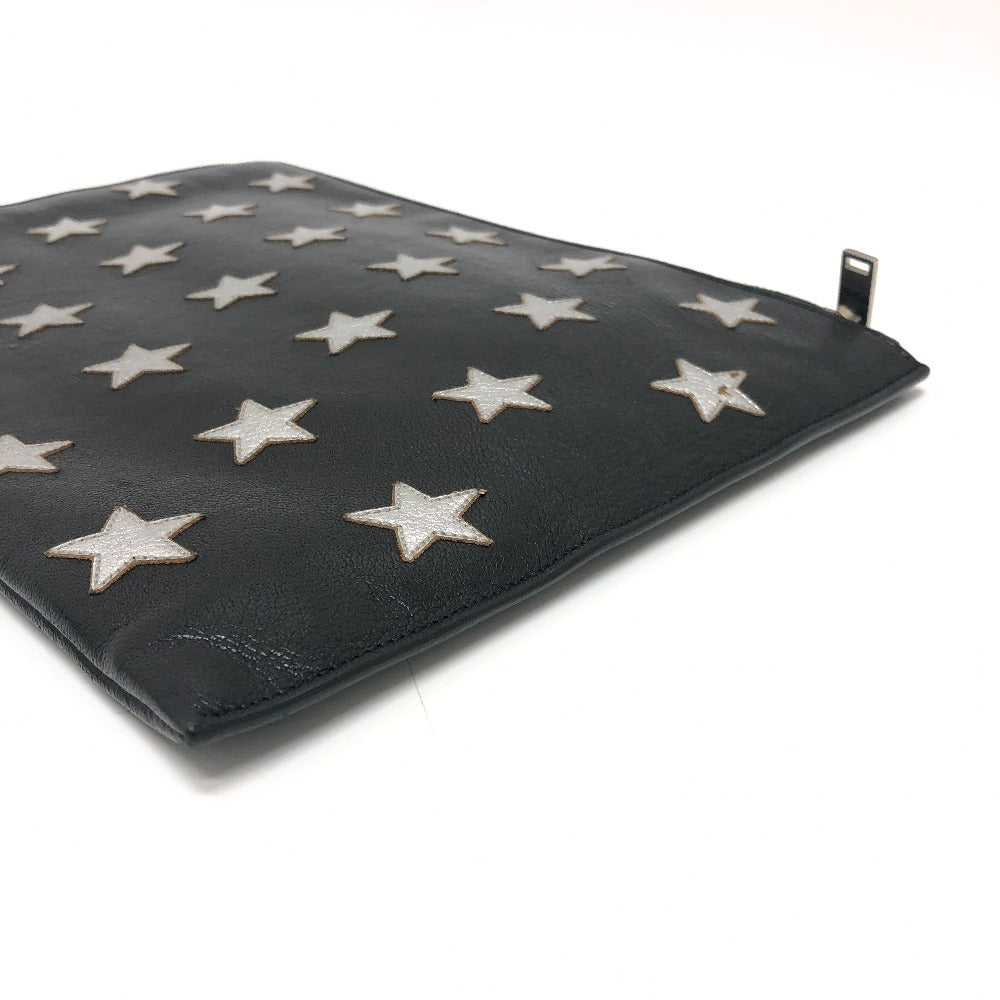 SAINT LAURENT Clutch bag leather black Star patch Women