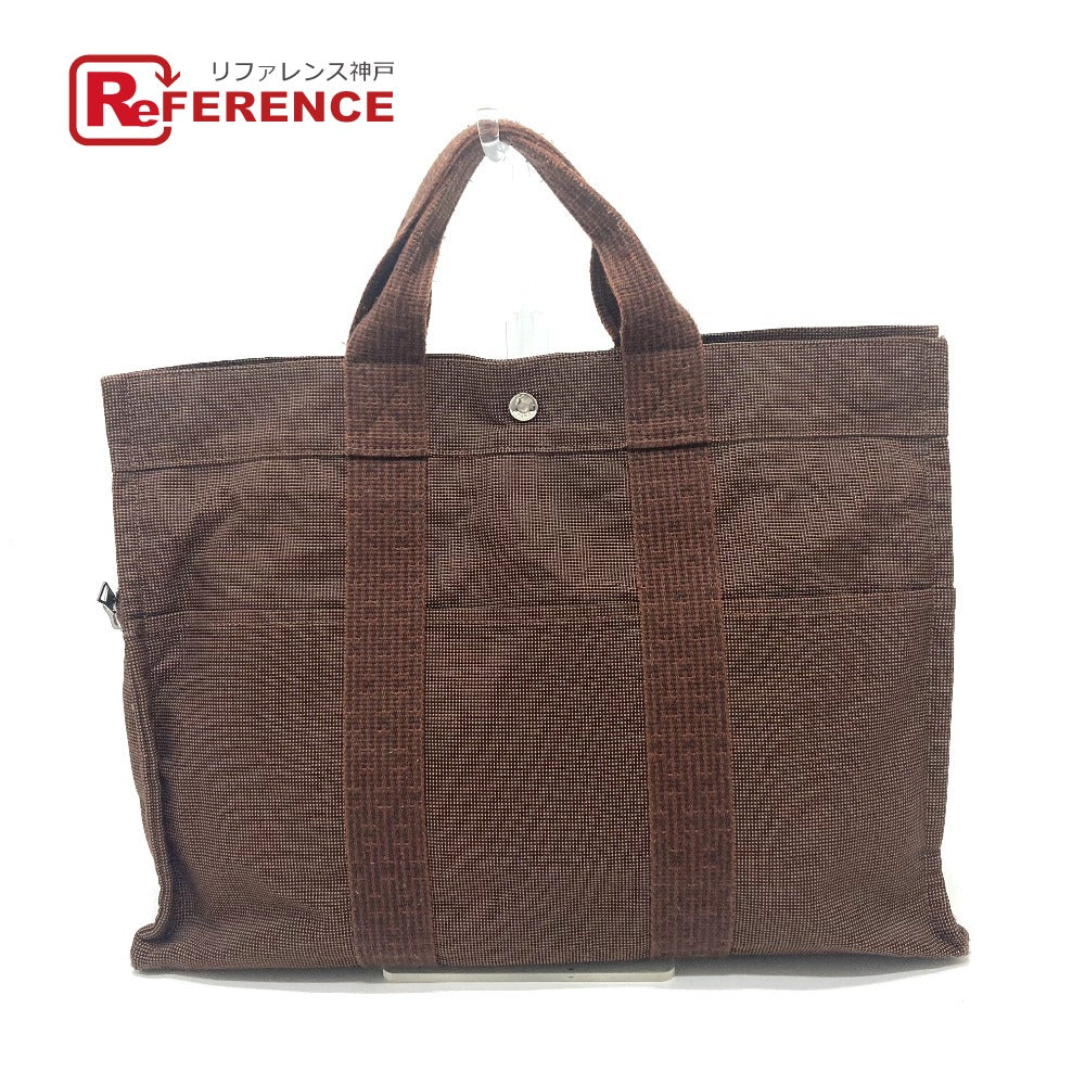 HERMES Tote Bag canvas Brown Her LineTote MM Women