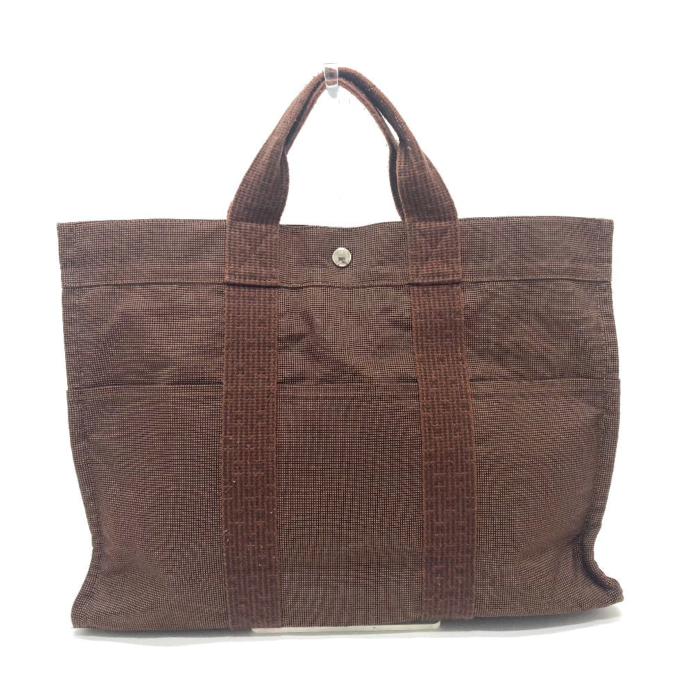 HERMES Tote Bag canvas Brown Her LineTote MM Women