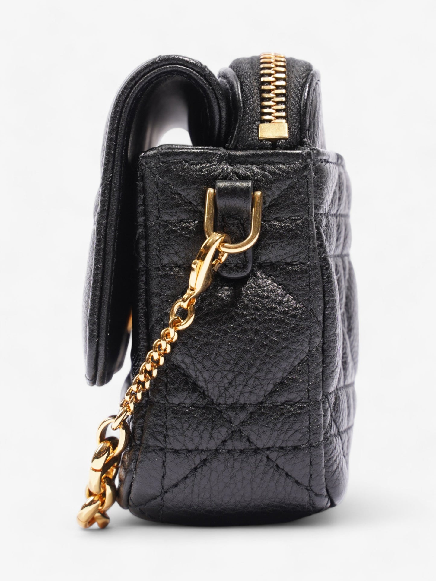 Christian Dior Caro Pouch Black Calfskin Leather