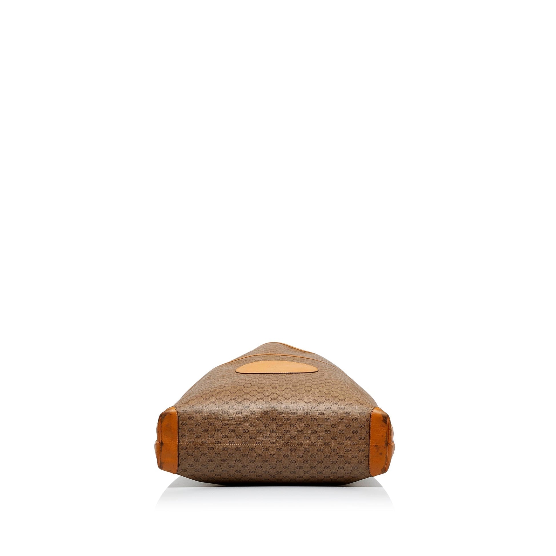 Gucci GG Supreme Brown Leather Canvas Tote Style 5