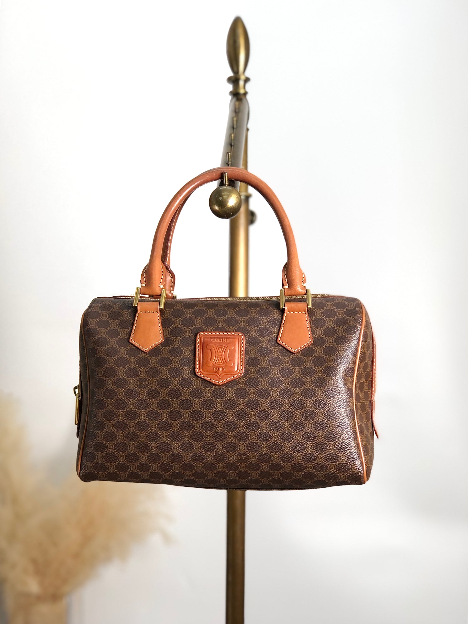 CELINE Handbag Boston bag Brown 5btbte