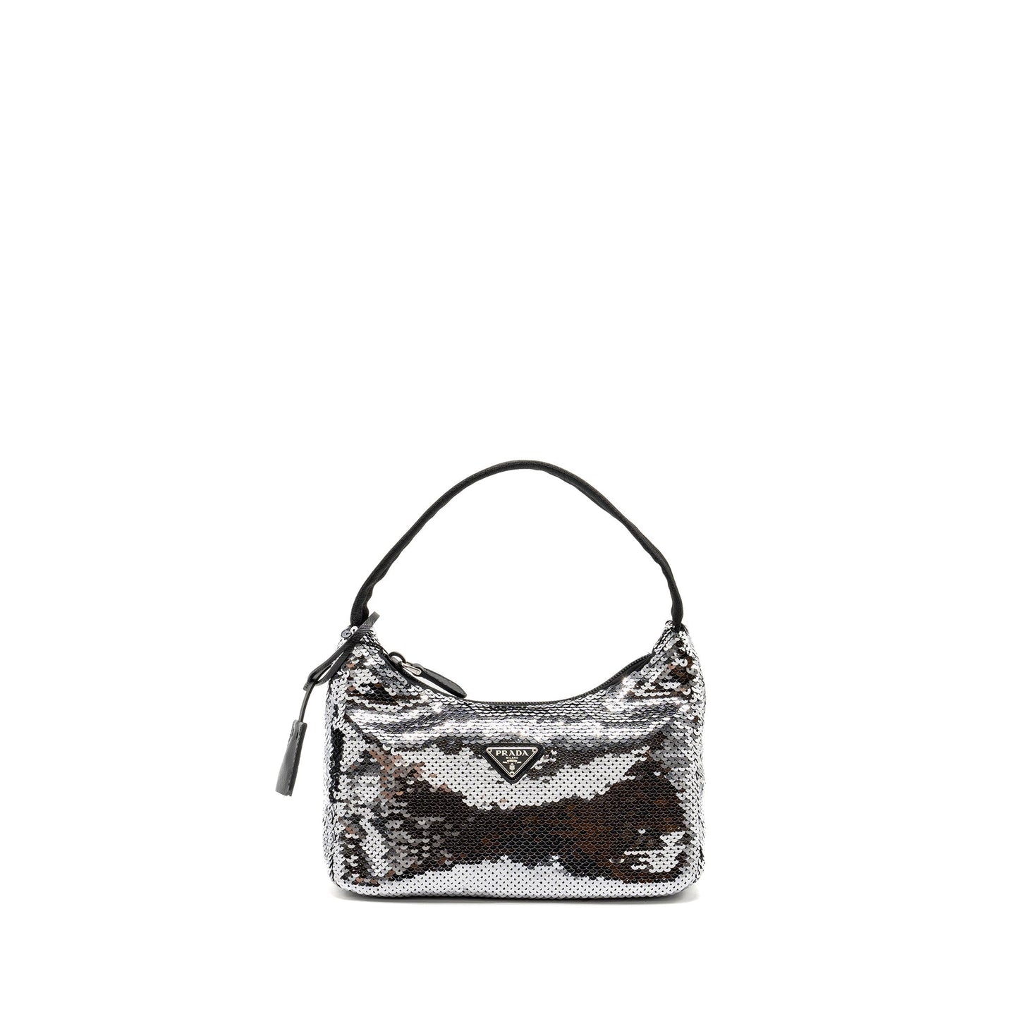 Prada Re-Edition Mini Purse Sequin Argento