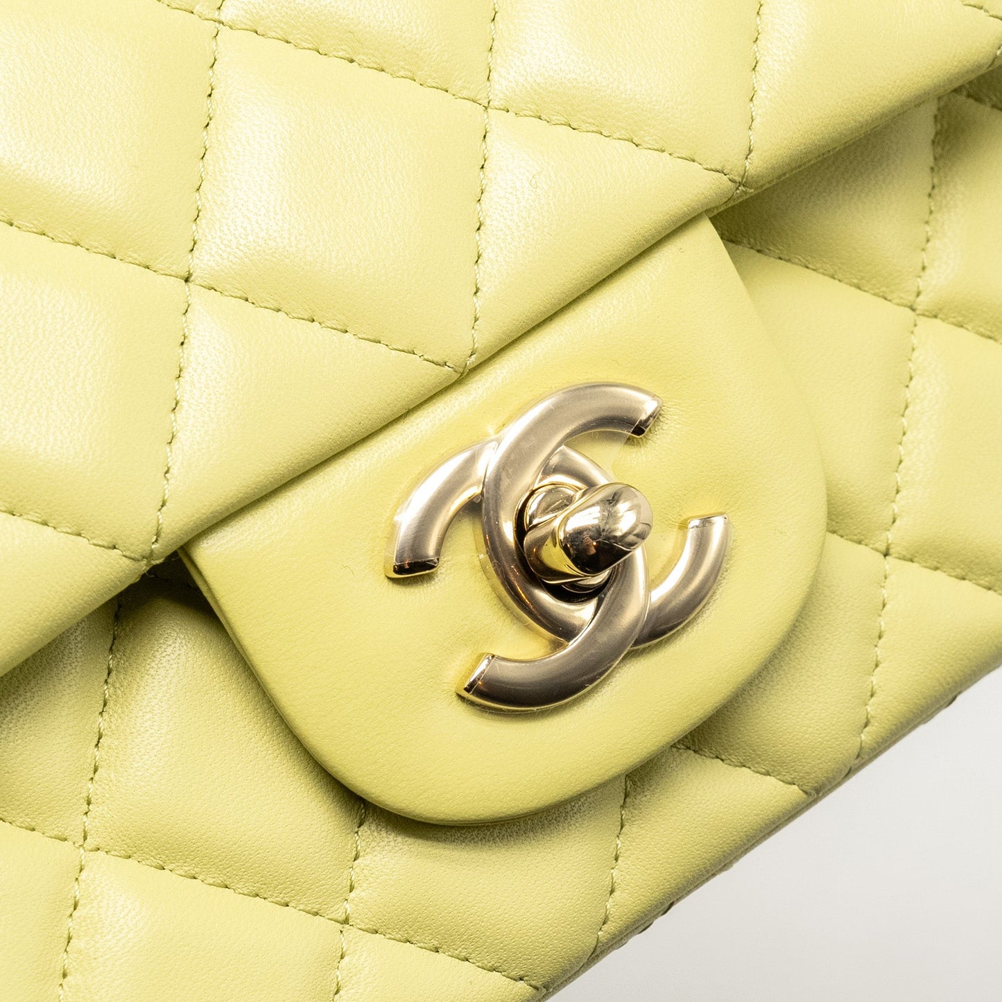 Chanel Mini Rectangular Flap Bag Lambskin Pistachio L (Microchip)
