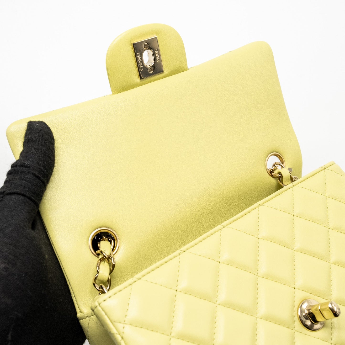 Chanel Mini Rectangular Flap Bag Lambskin Pistachio L (Microchip)
