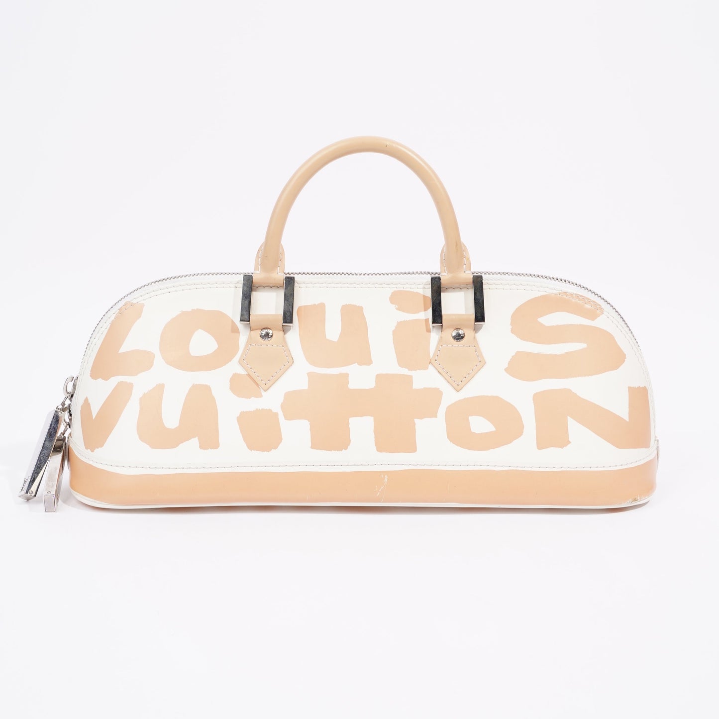 Louis Vuitton Alma Long Stephen Spro White / Nude Coated Canvas Handbag