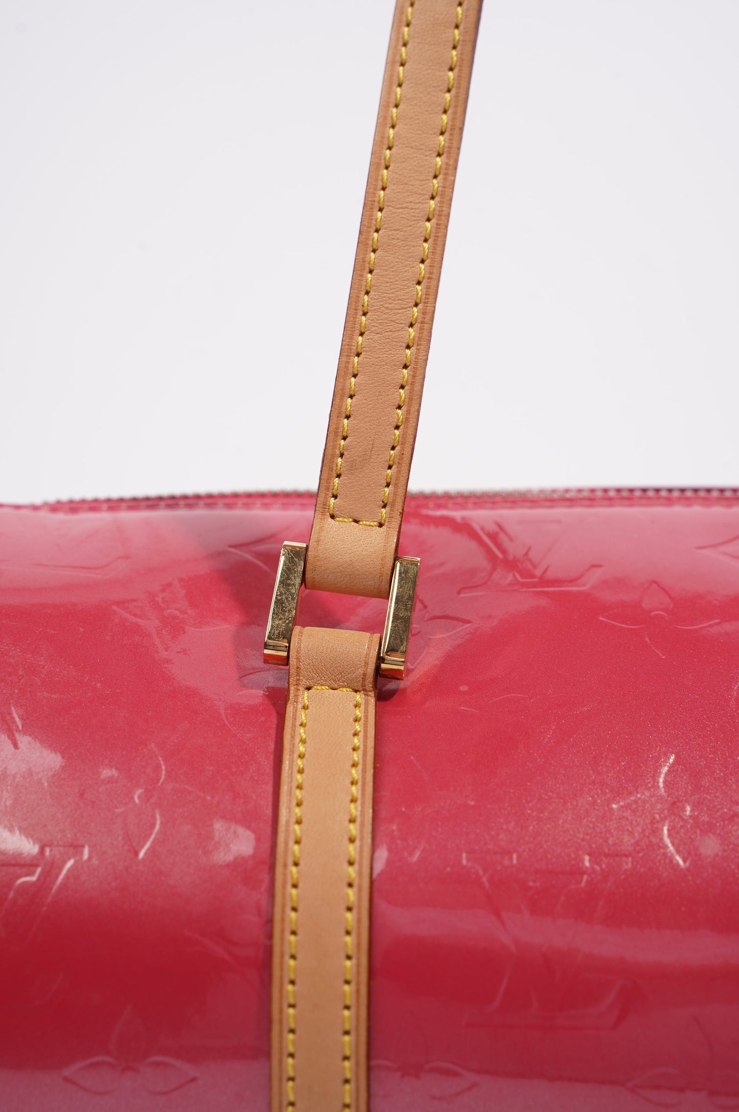 Louis Vuitton Papillon Pink / Beige Vernis Leather 30 Handbag
