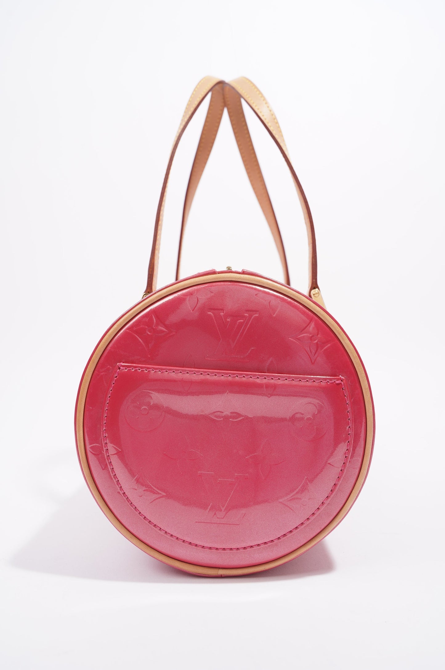 Louis Vuitton Papillon Pink / Beige Vernis Leather 30 Handbag
