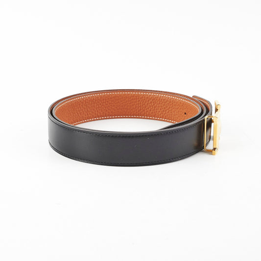 Hermes Belt H Buckle 95cm Black/Gold - Stamp Z