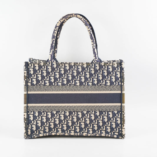 Dior Medium Book Tote Oblique Navy