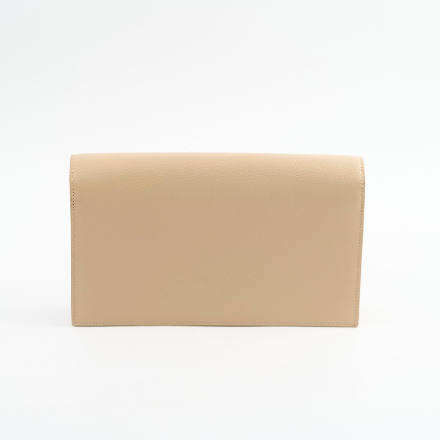 Saint Laurent Beige Clutch Grained Calfskin