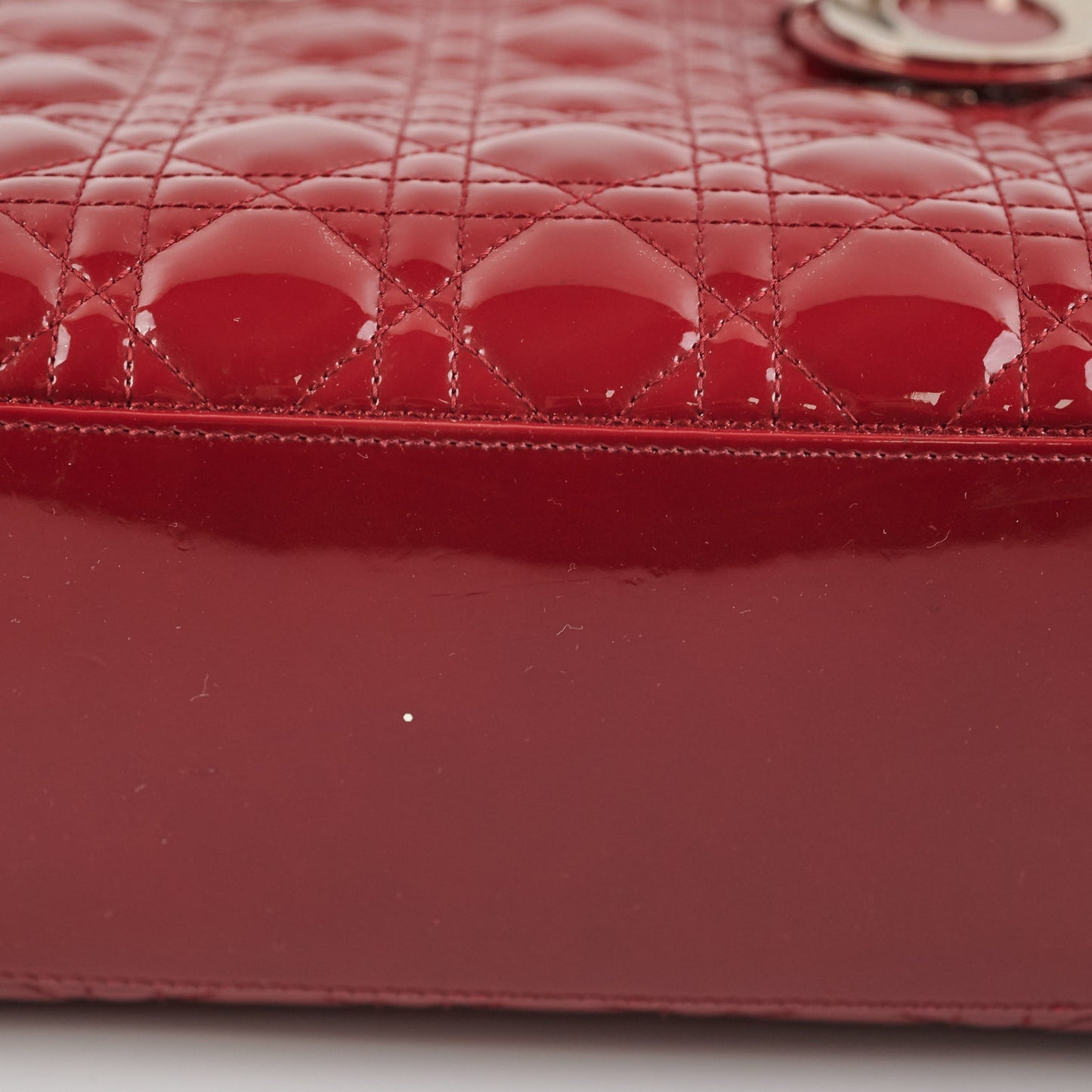 Dior Lady Dior Dark Red Patent Leather
