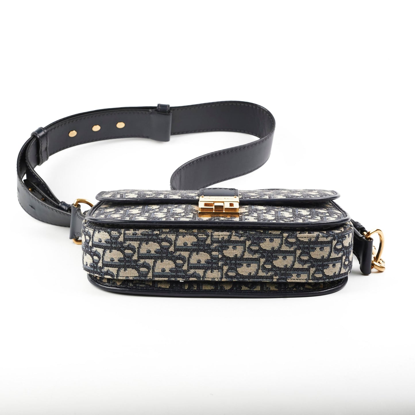 Christian Dior Totter Flap Navy Oblique Crossbody