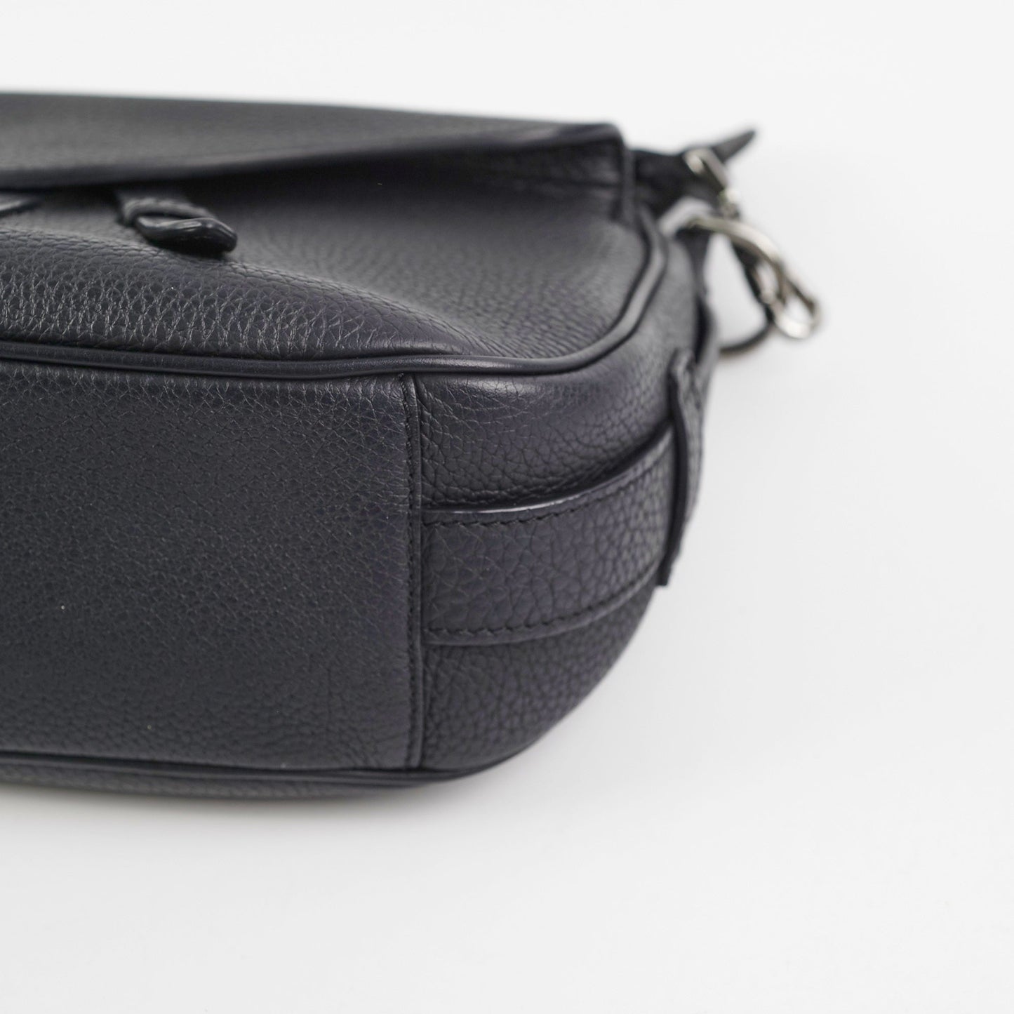 Christian Dior Soft Saddle Mini Black Grained Calfskin Bag