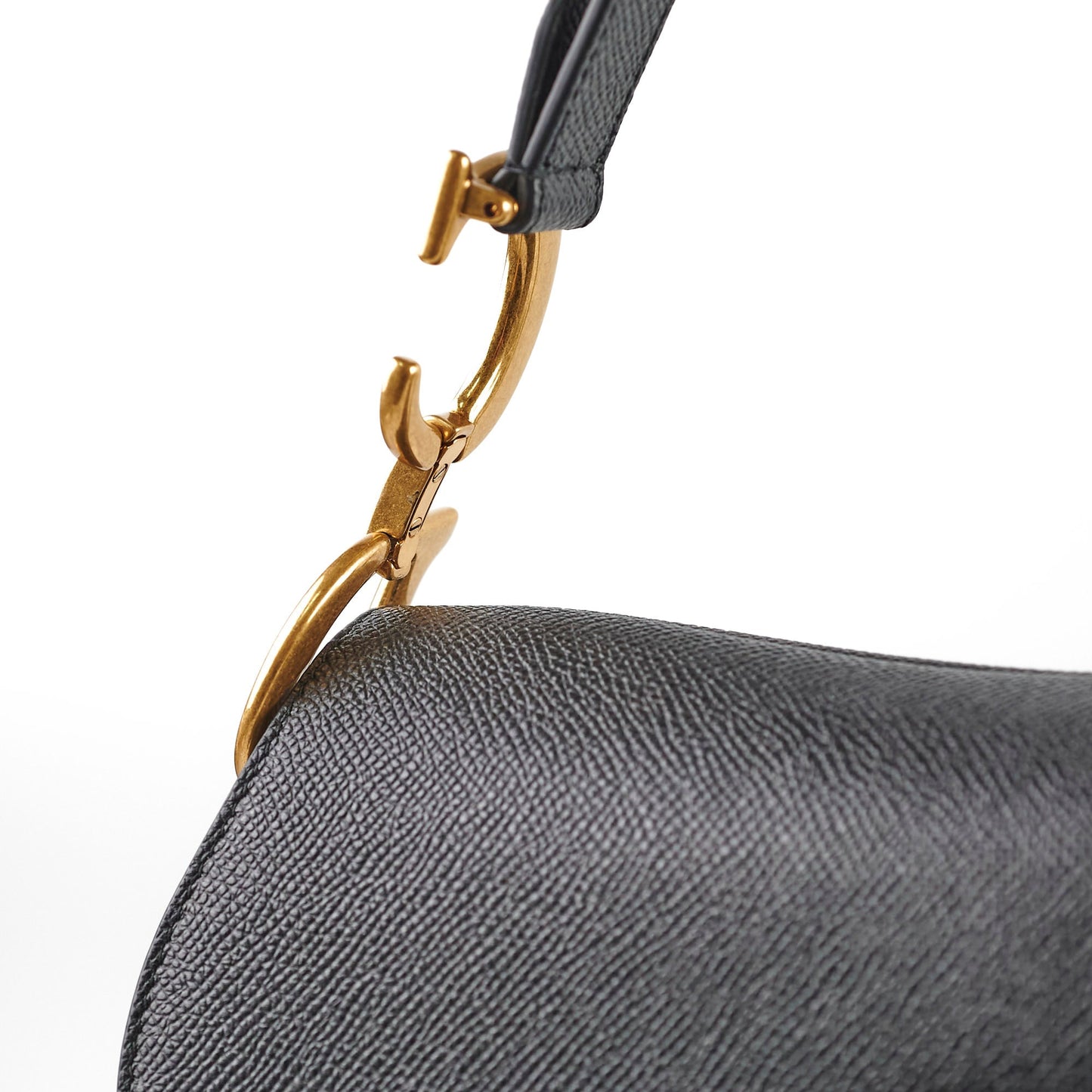 Dior Saddle Bag With Strap Calfskin Black Medium