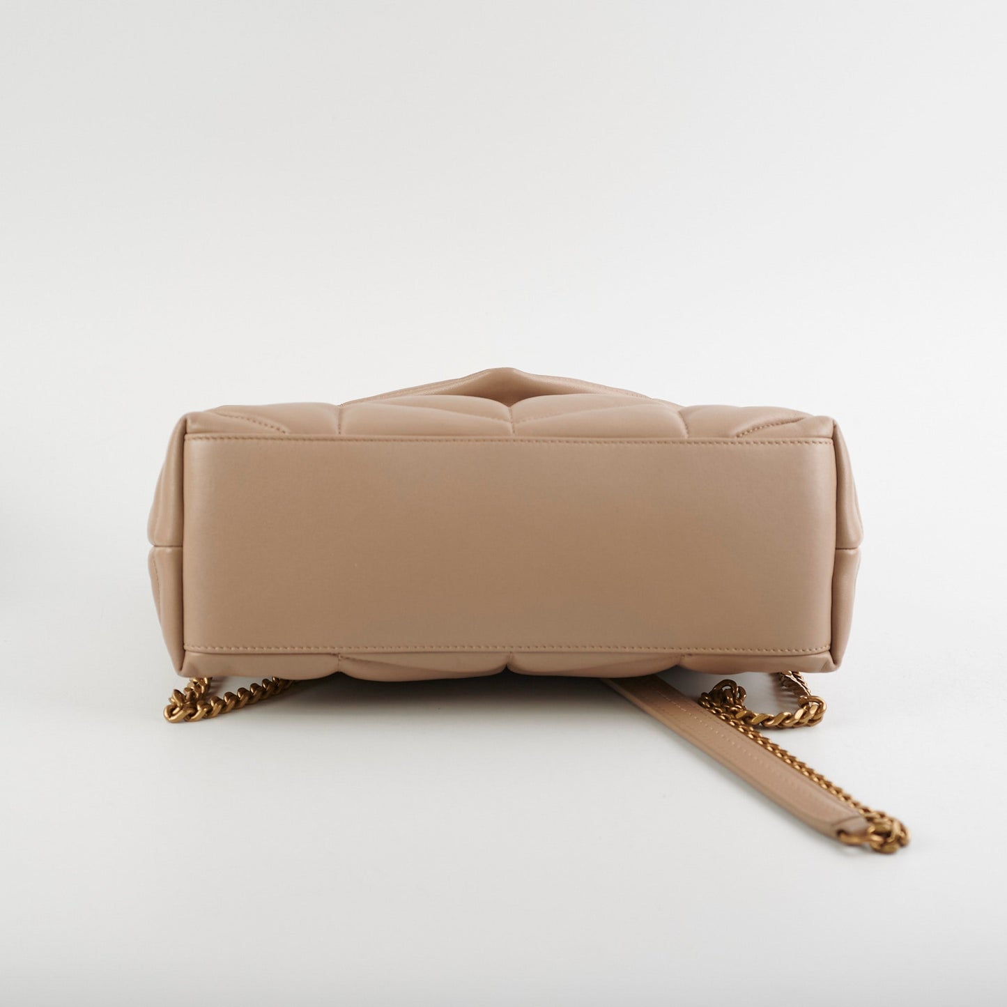 Saint Laurent Small Puffer Lou Beige Shoulder Bag