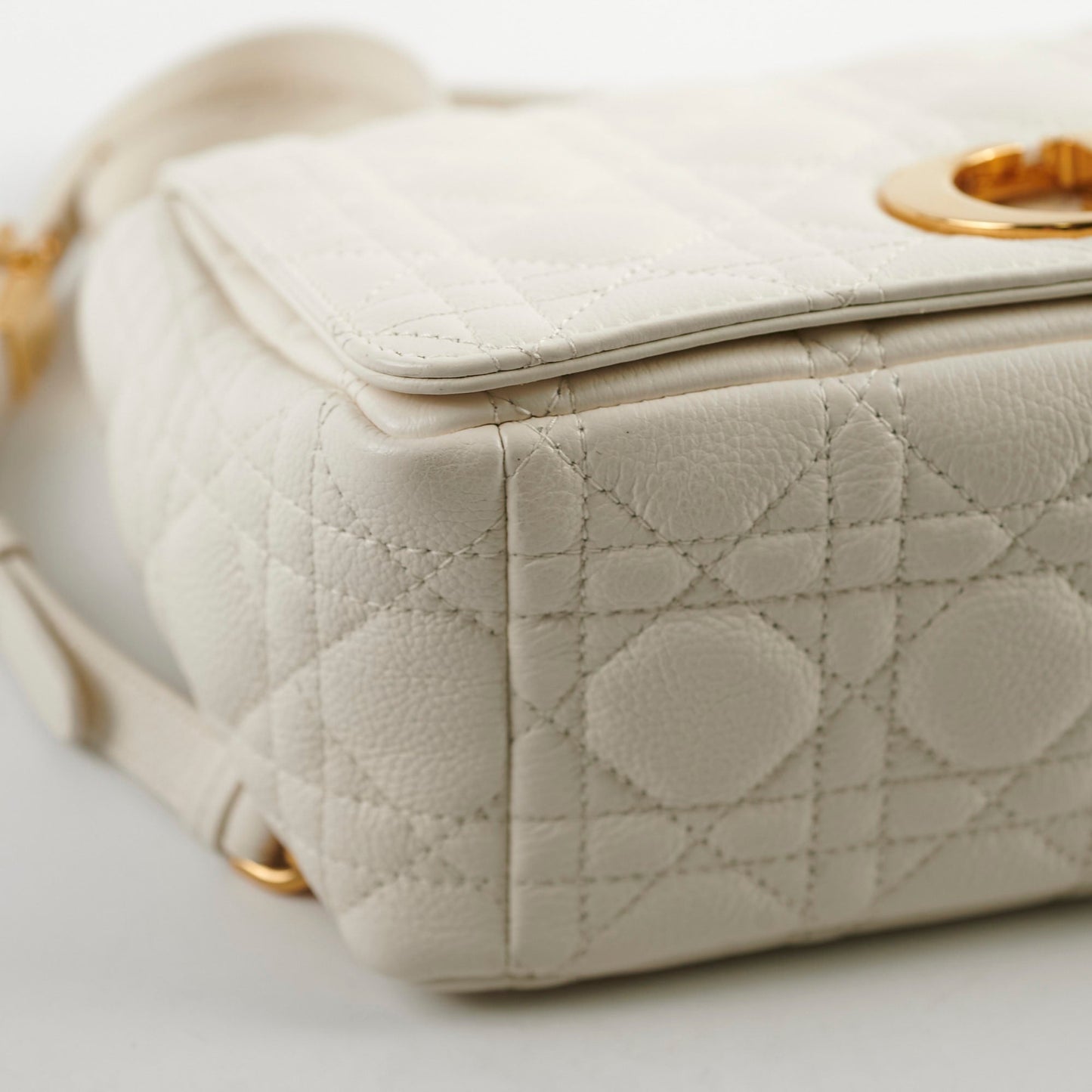 Christian Dior Medium Caro Cannage Bag White