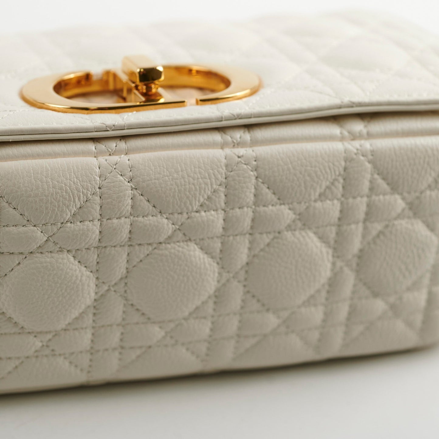 Christian Dior Medium Caro Cannage Bag White