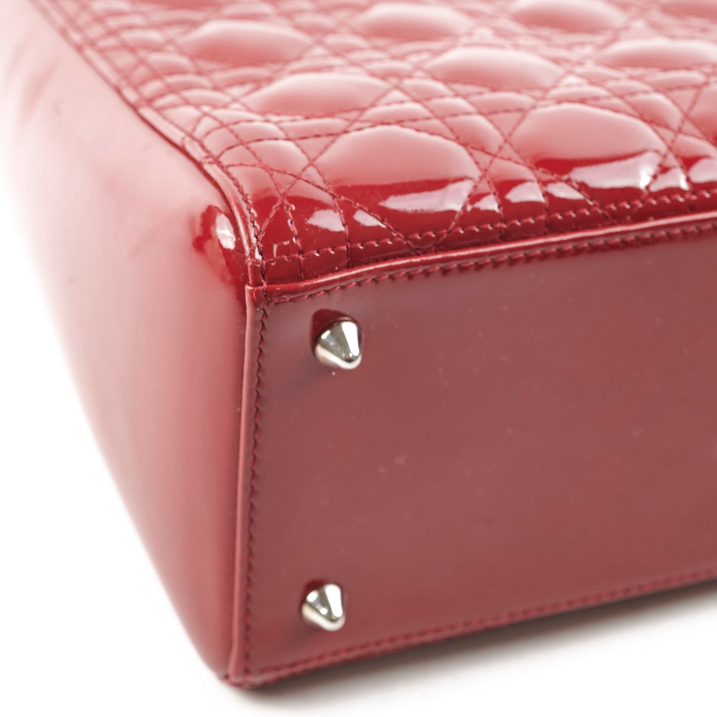 Christian Dior Medium Lady Dior Patent Red
