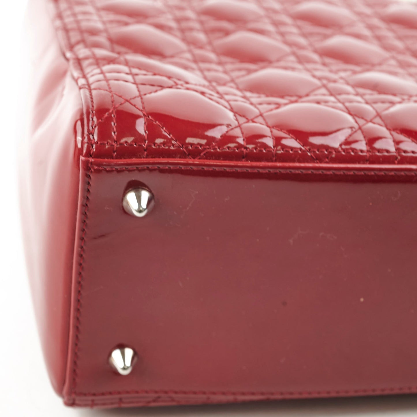 Christian Dior Medium Lady Dior Patent Red