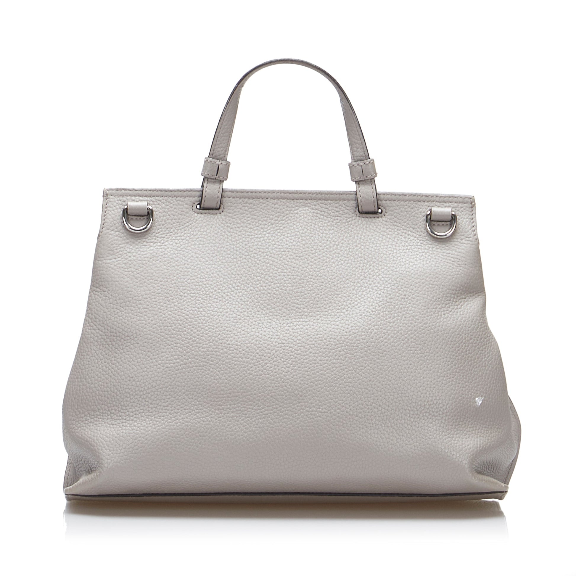 Gucci Bamboo Grey Leather Shoulder Bag