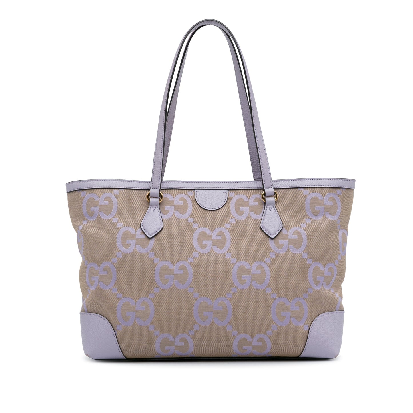 Gucci Ophidia Purple Leather Canvas Tote