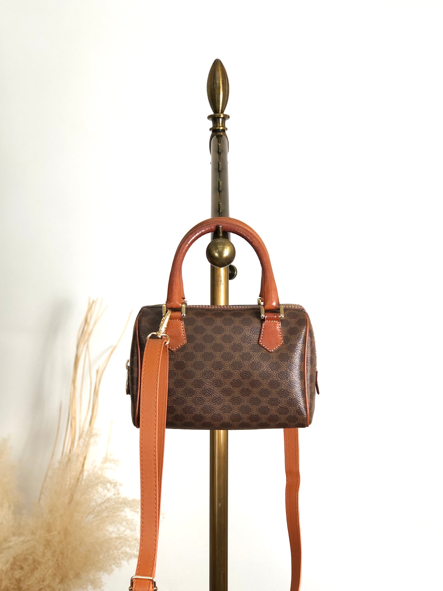 CELINE Macadam Two-way Small Boston bag Shoulder bag Brown 8fppkm