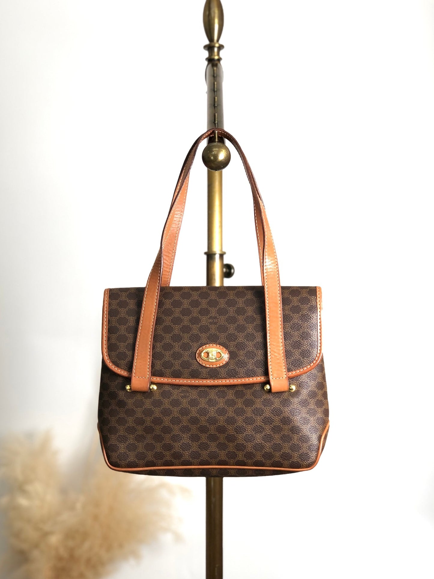 CELINE Macadam Handbag Brown 5fmrk2
