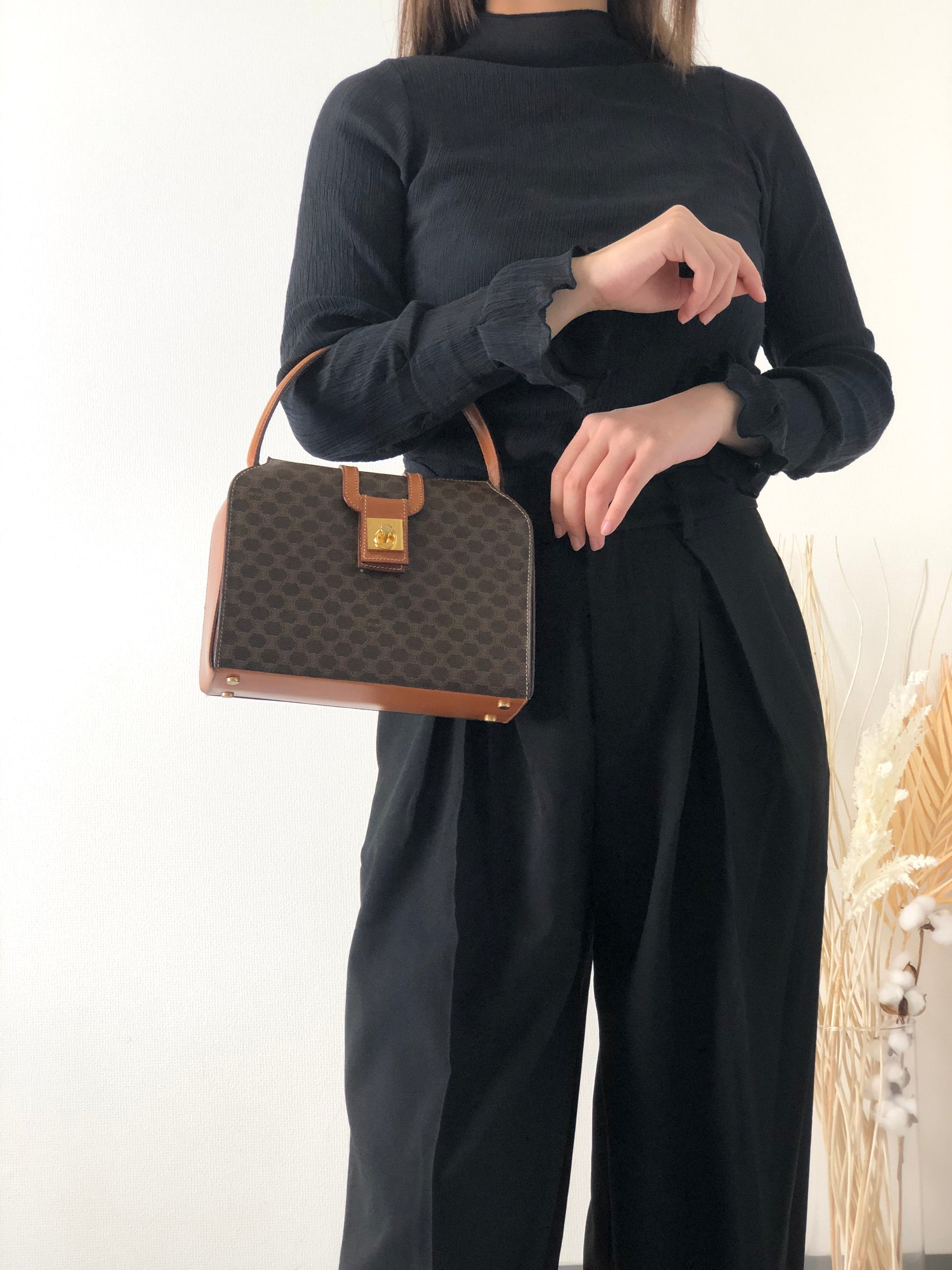 CELINE Macadam Gancini Handbag Brown 4zzjv7