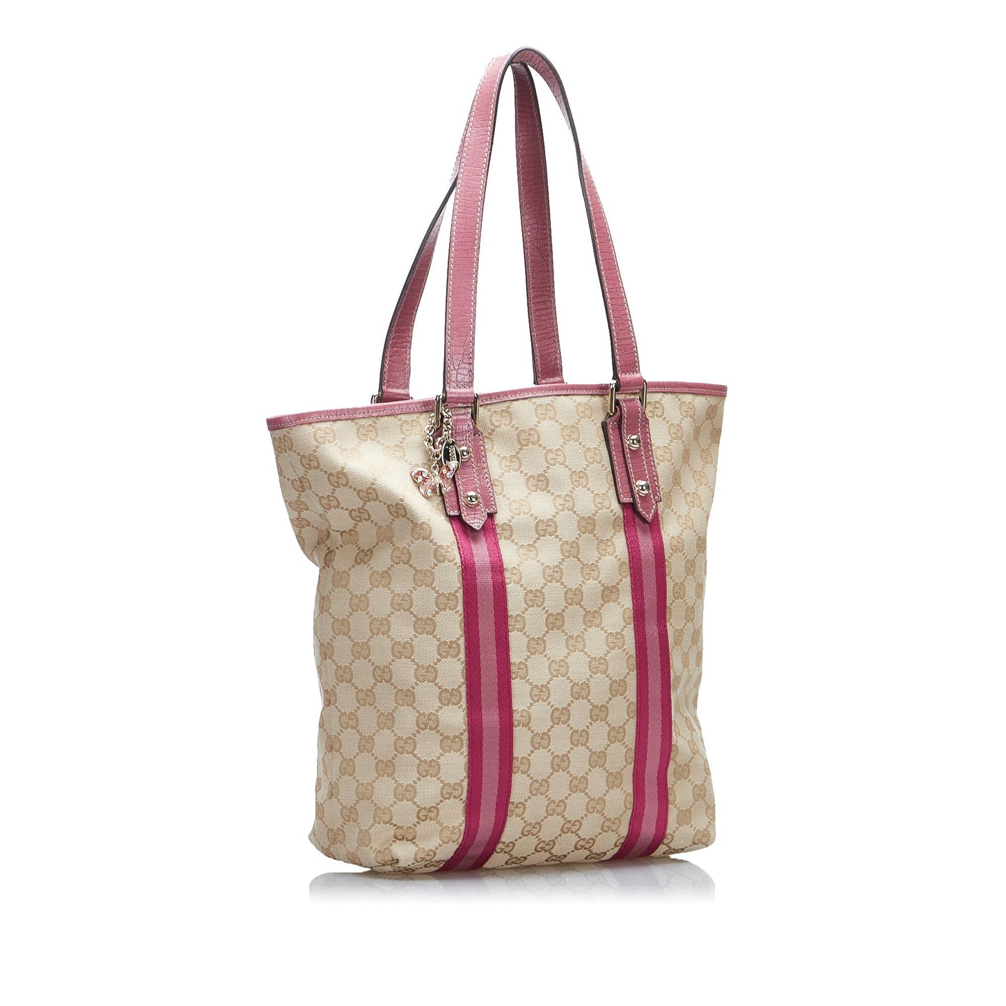 Gucci Brown Leather Canvas Tote Style 29