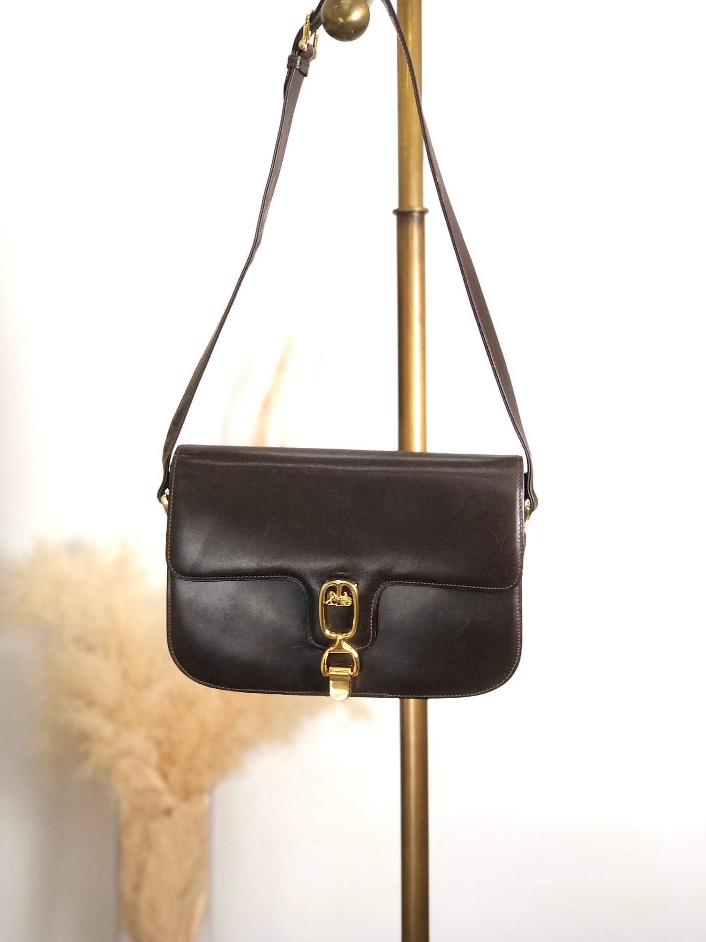CELINE Horse Carriage Front Buckle Shoulder bag Brown mbdia8