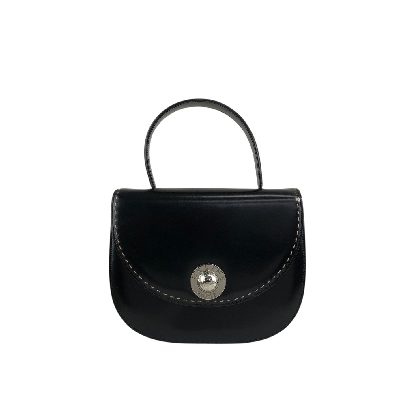 CELINE Starball Round Handbag Black 2ngrau