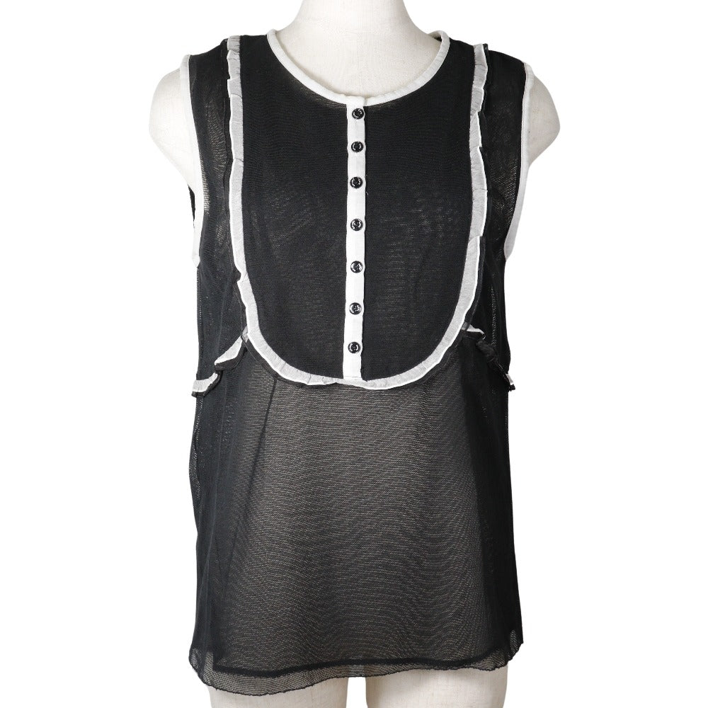 Chanel Sleeveless Tank Top Cotton Black Classic Flap Tote