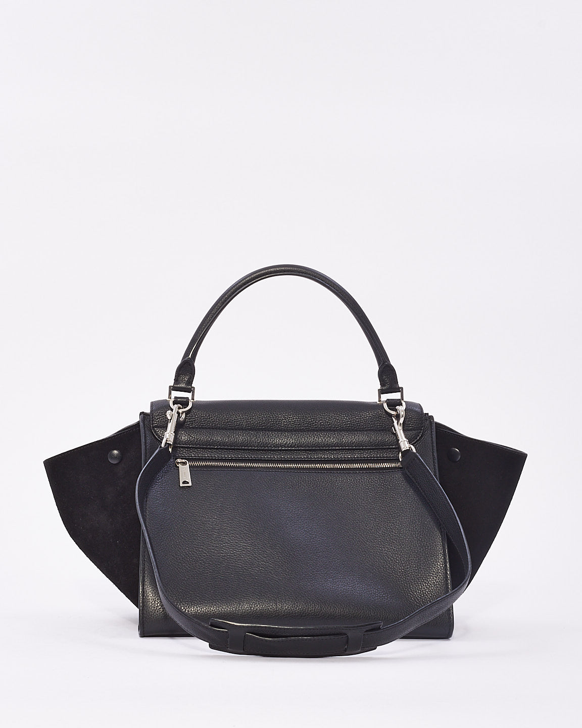 Celine Black Leather & Suede Medium Trapeze Bag