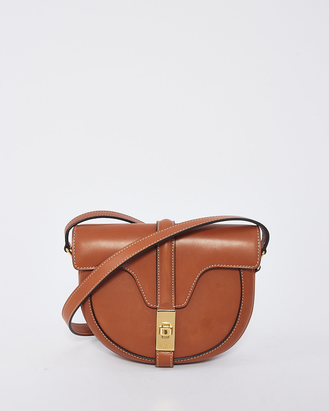 Celine Tan Leather Small Besace Shoulder Bag