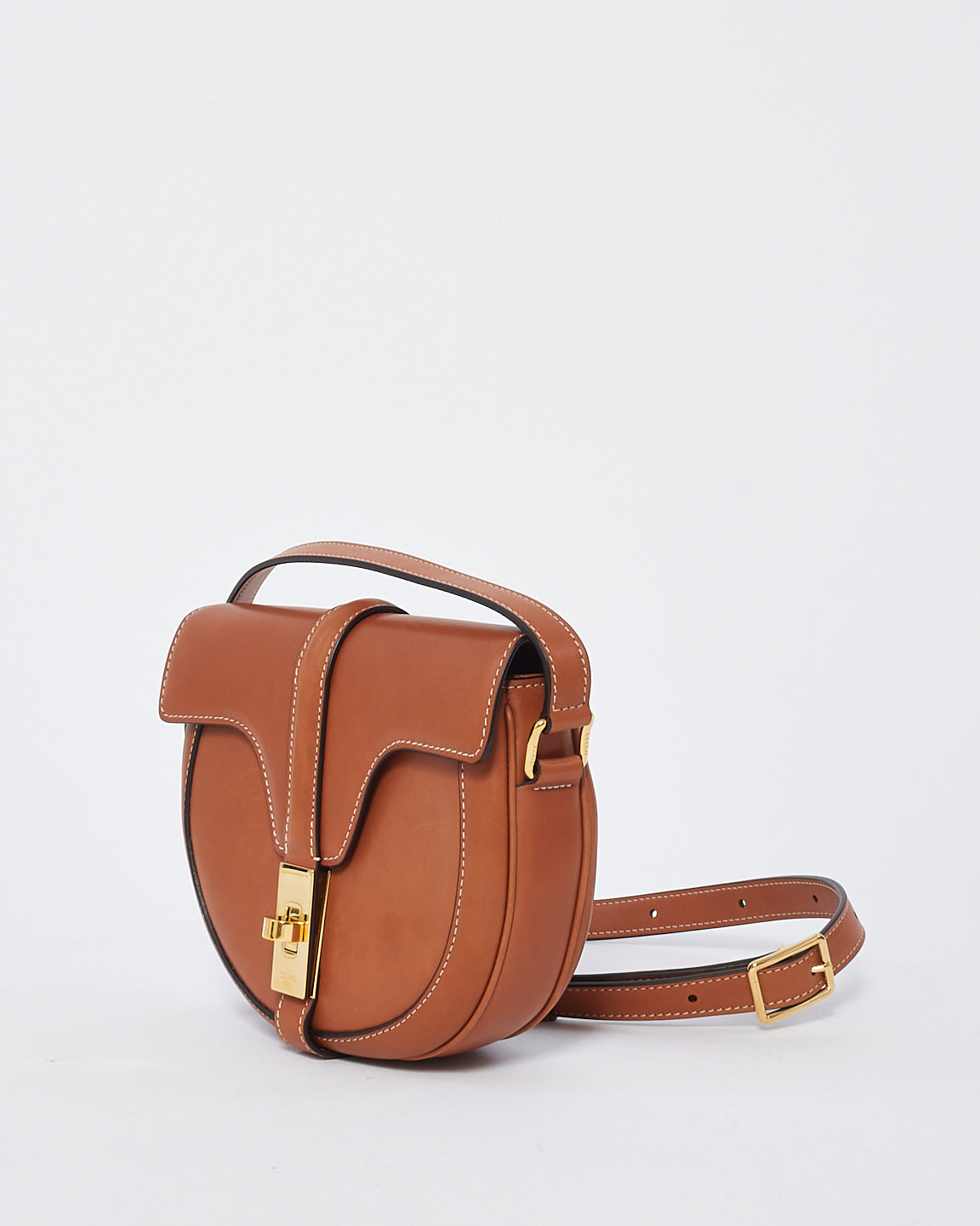 Celine Tan Leather Small Besace Shoulder Bag