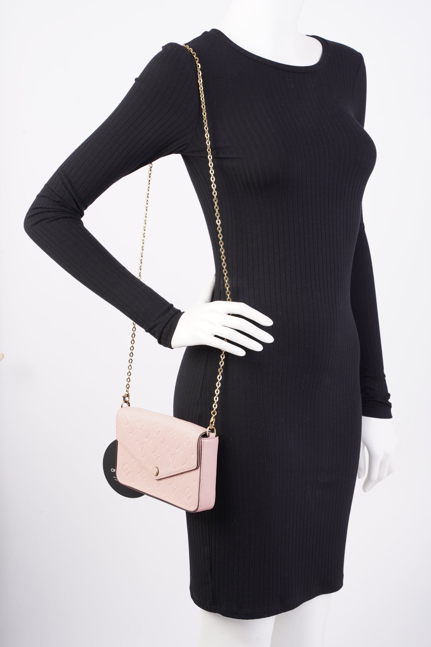 Louis Vuitton Pochette Felicie Pink Empreinte Leather Clutch