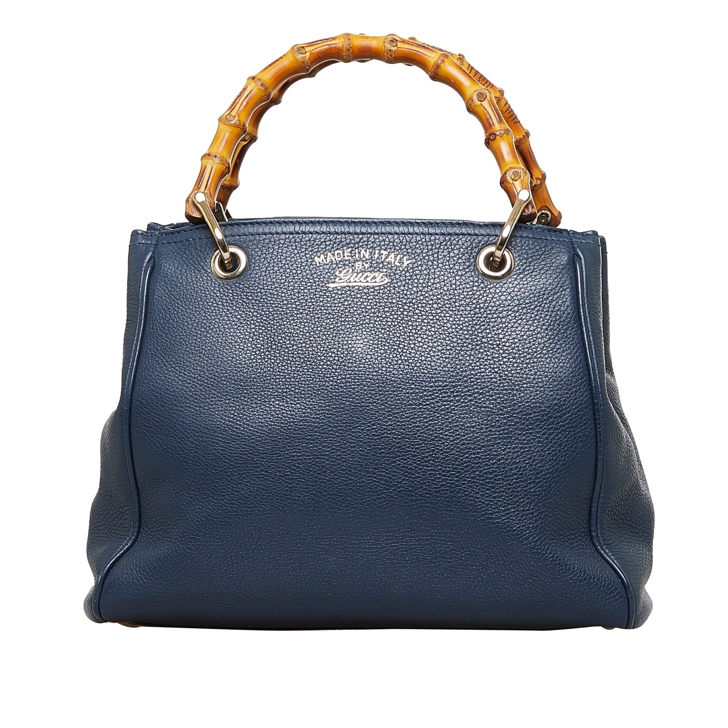 Gucci Bamboo Blue Leather Tote