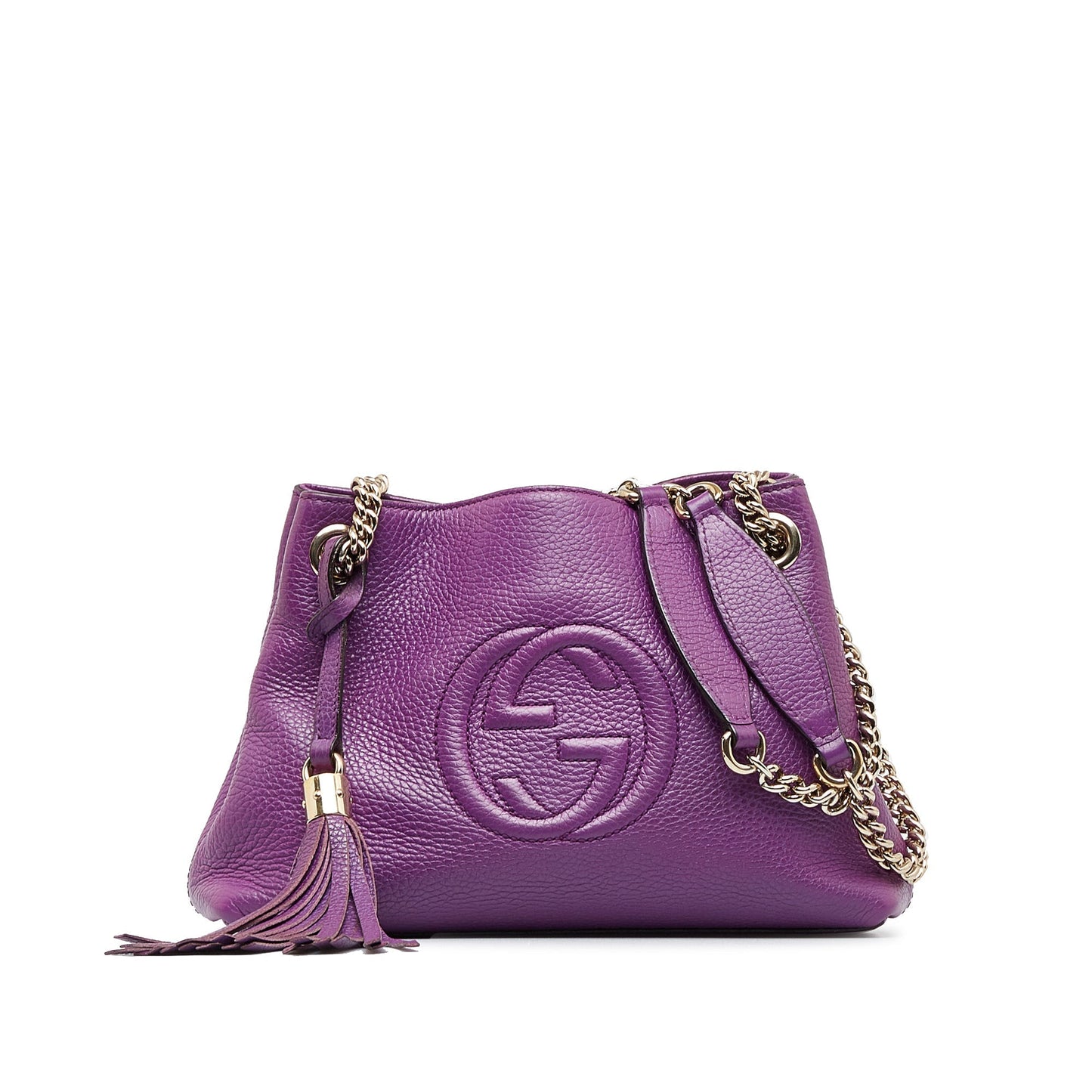 Gucci Soho Purple Leather Chain Tote Style 2