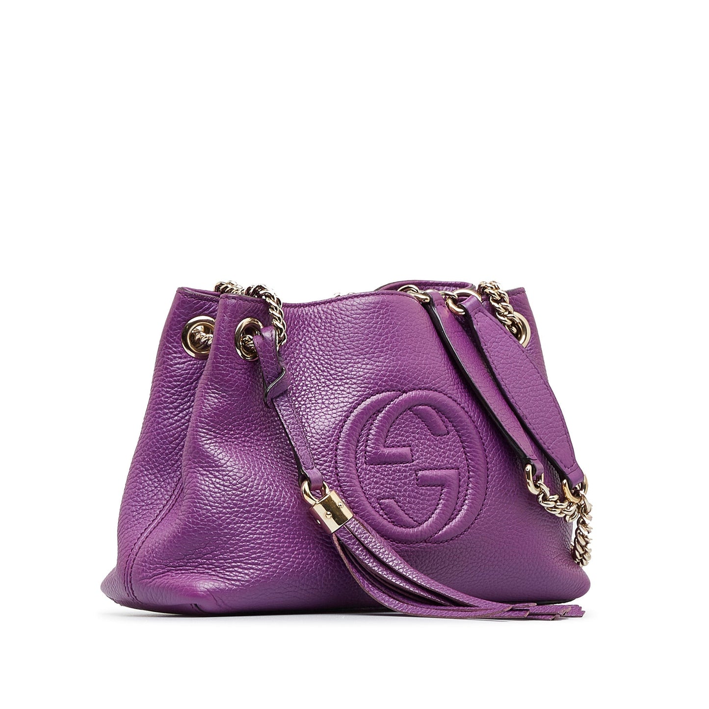 Gucci Soho Purple Leather Chain Tote Style 2